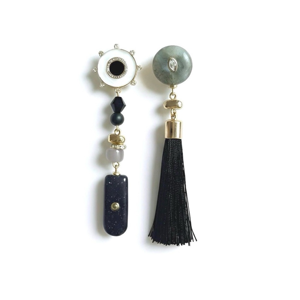 *NWT* Labradorite and Chalcedony Statement Earrings